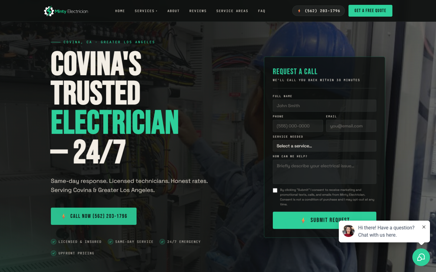 Minty website on desktop